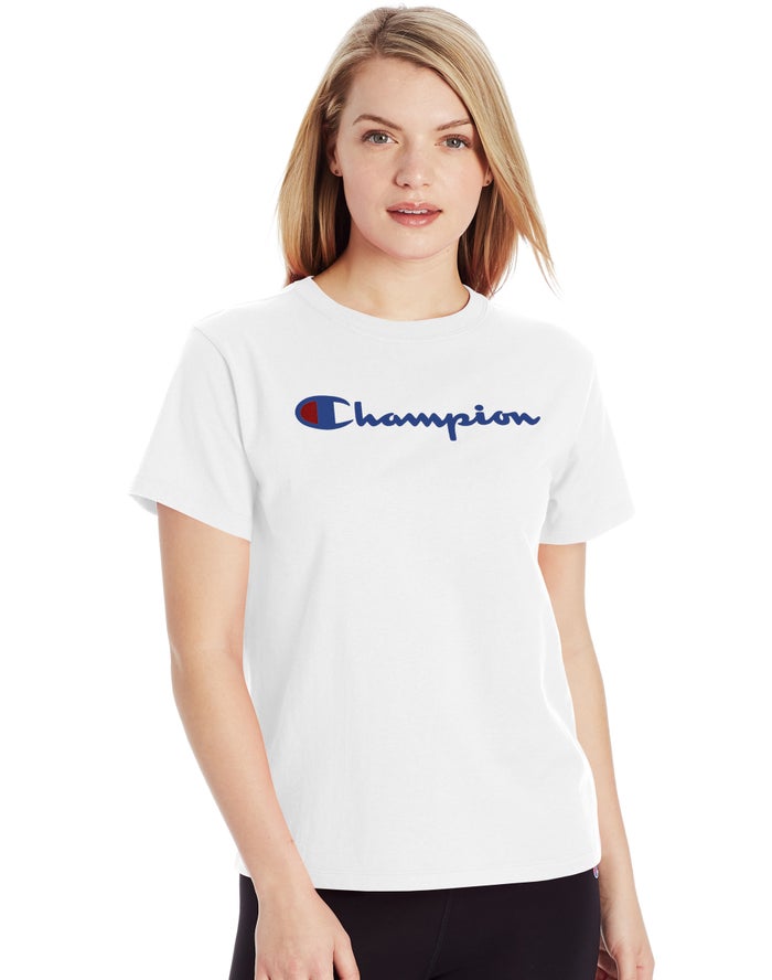 Champion Dame T-Shirts Hvide - Classic - Danmark AKI-016247